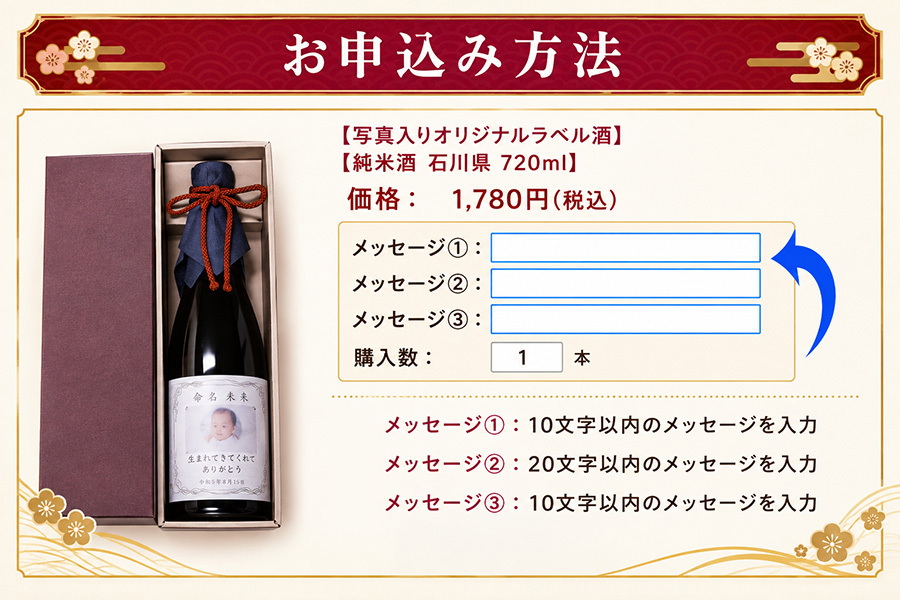 写真入りオリジナルラベル酒申し込み方法