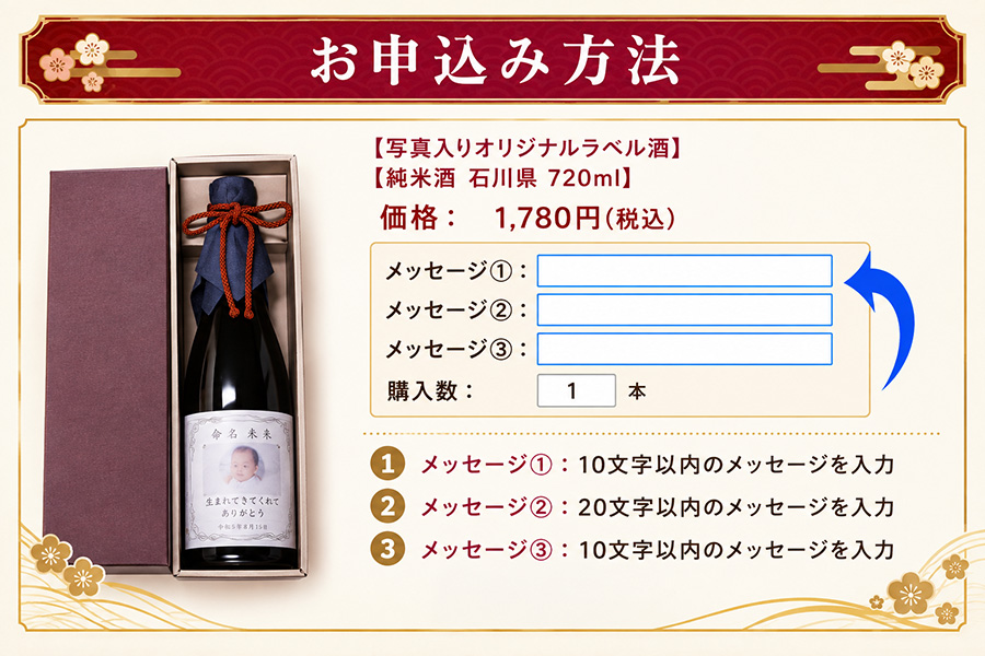 写真入りオリジナルラベル酒申し込み方法